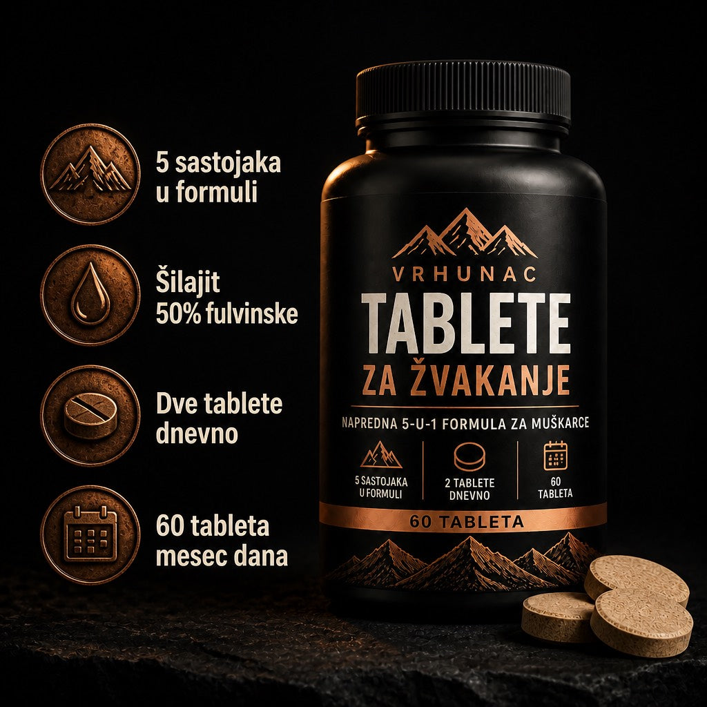 VRHUNAC tablete za žvakanje — 5-u-1 formula