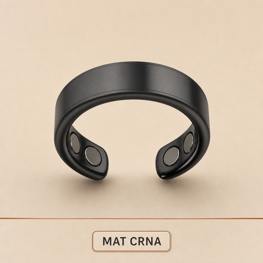SMIRAJ magnetni prsten — Mat crna