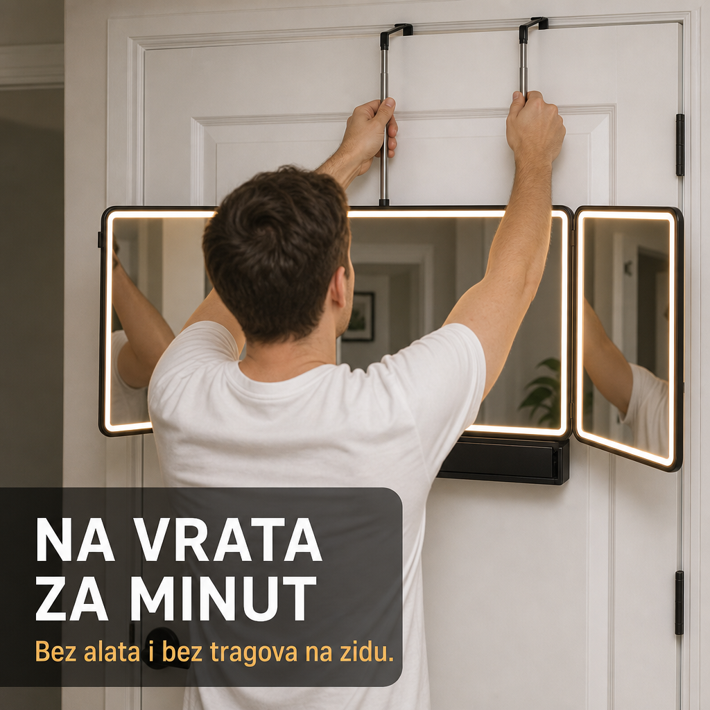 Ogledalo se kači preko vrata bez bušenja